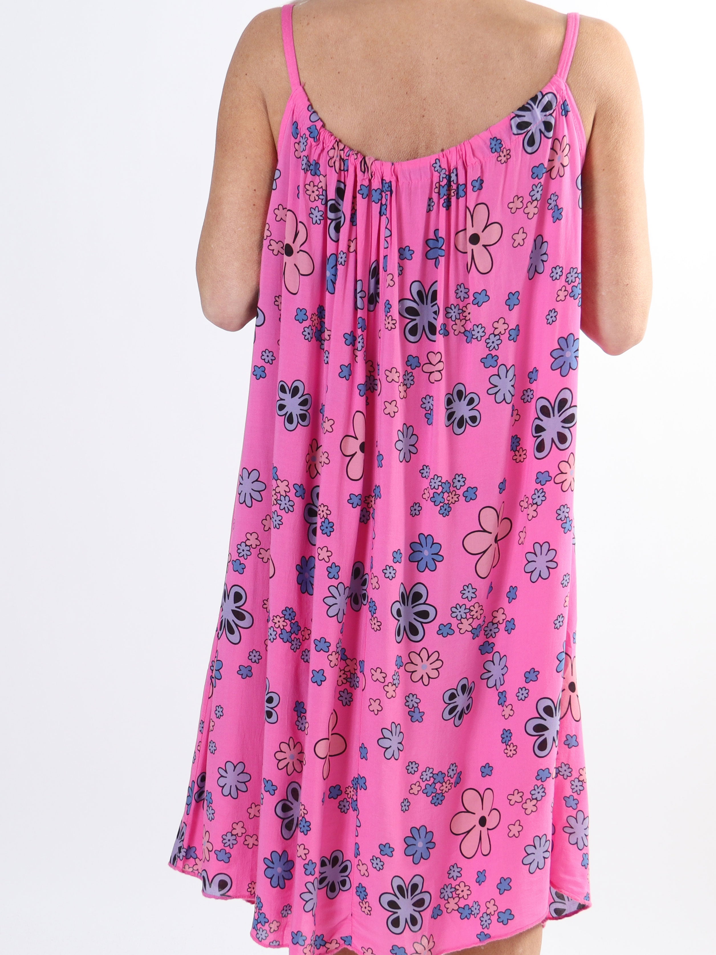 Sunshines Flower - Let plus size kjole i viskose med blomsterprint